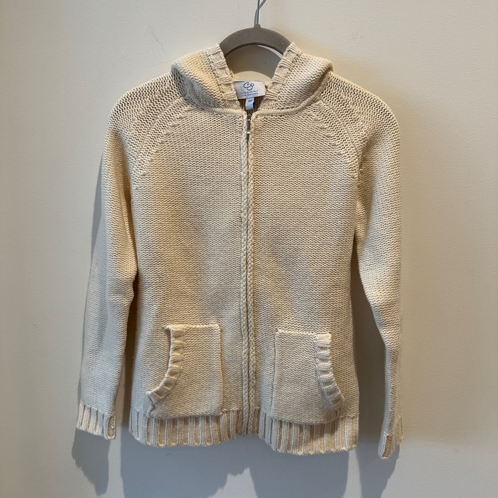 CZ by Carolina Zapf Pure Cashmere Zip Up Hooded jacket size 12(kids)